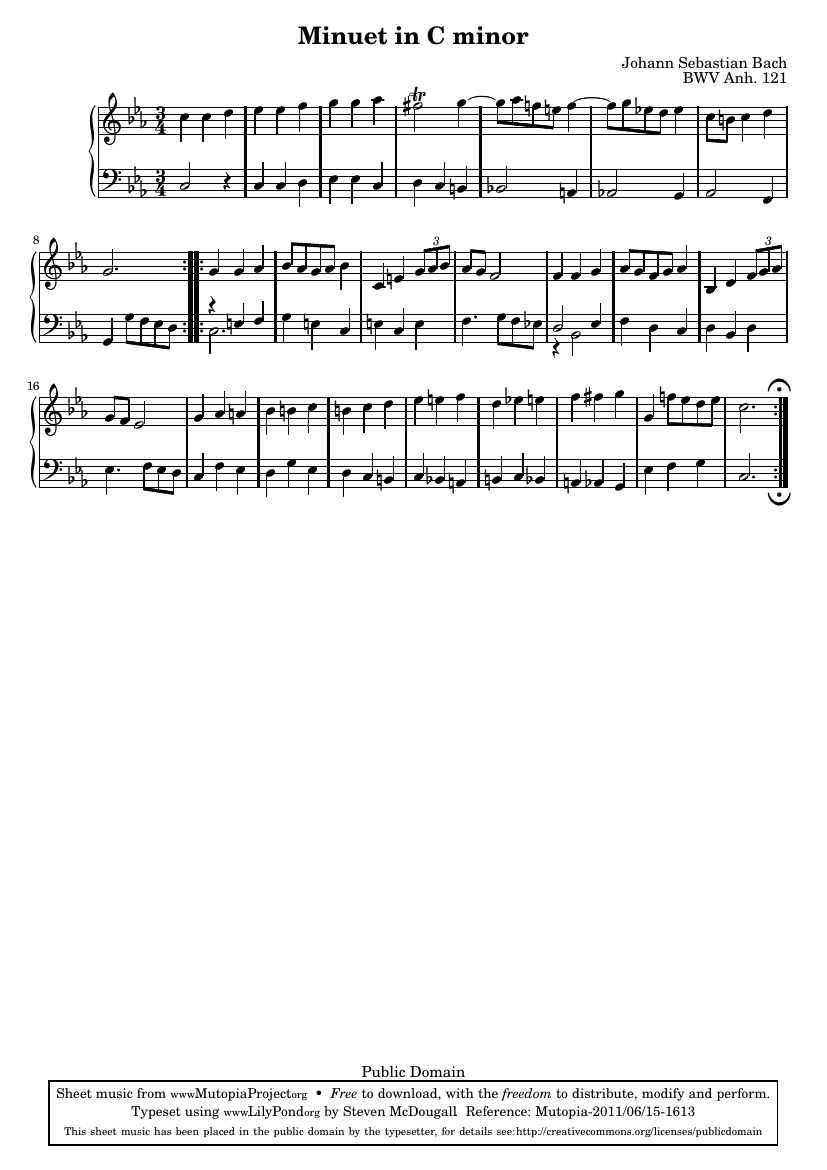Менуэт до минор, BWV Anh. 121