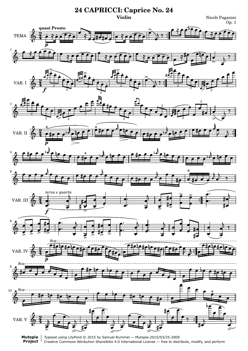 Каприс №24, Op. 1
