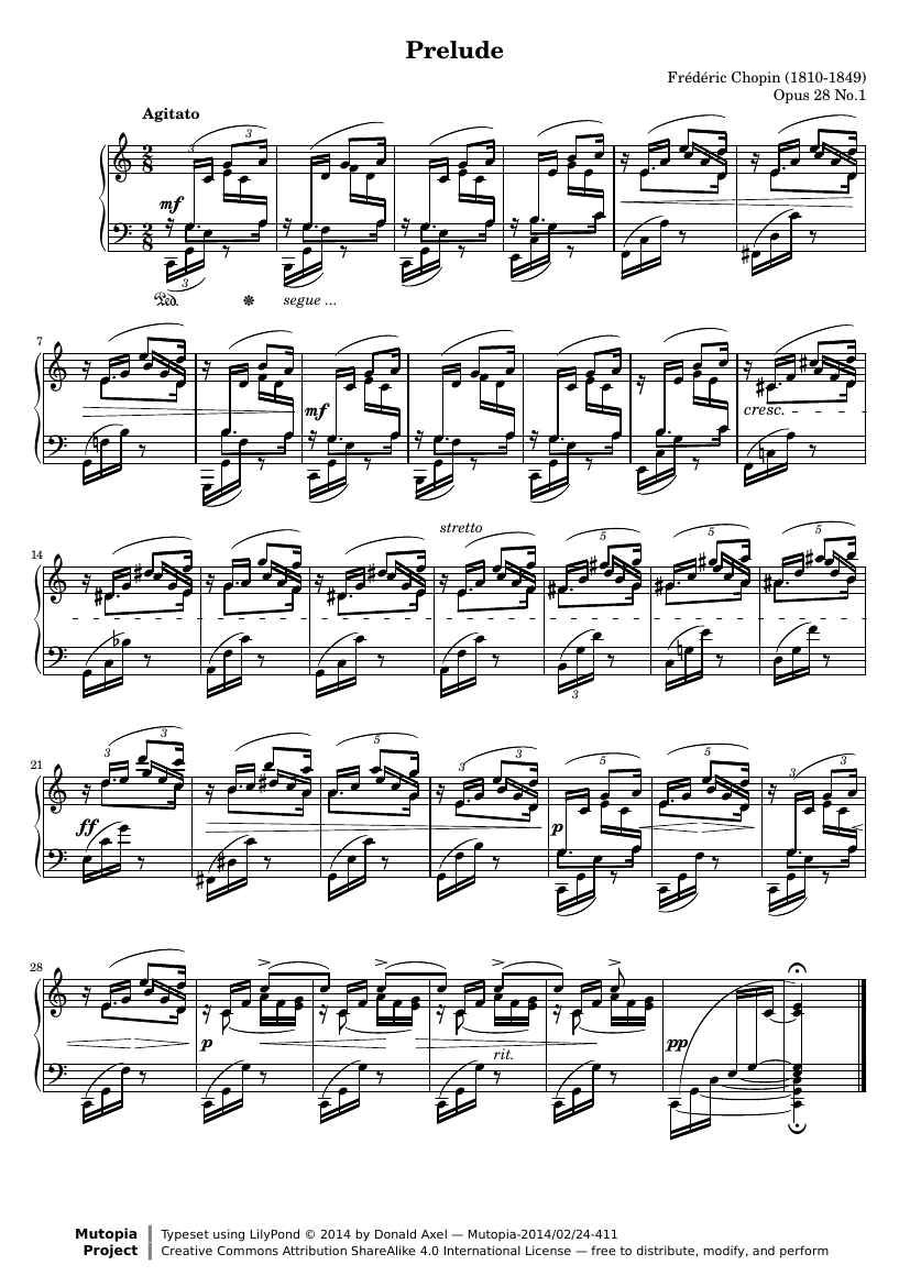 Прелюдия №1 до мажор, Op. 28 №1