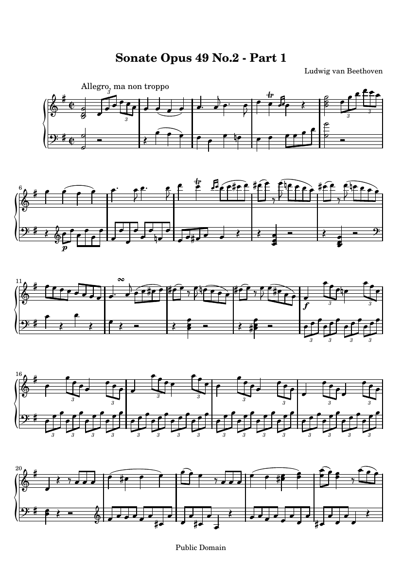 Соната №20 соль мажор, Op. 49 №2 (часть I)