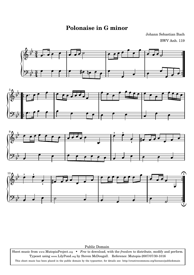 Полонез соль минор, BWV Anh. 119