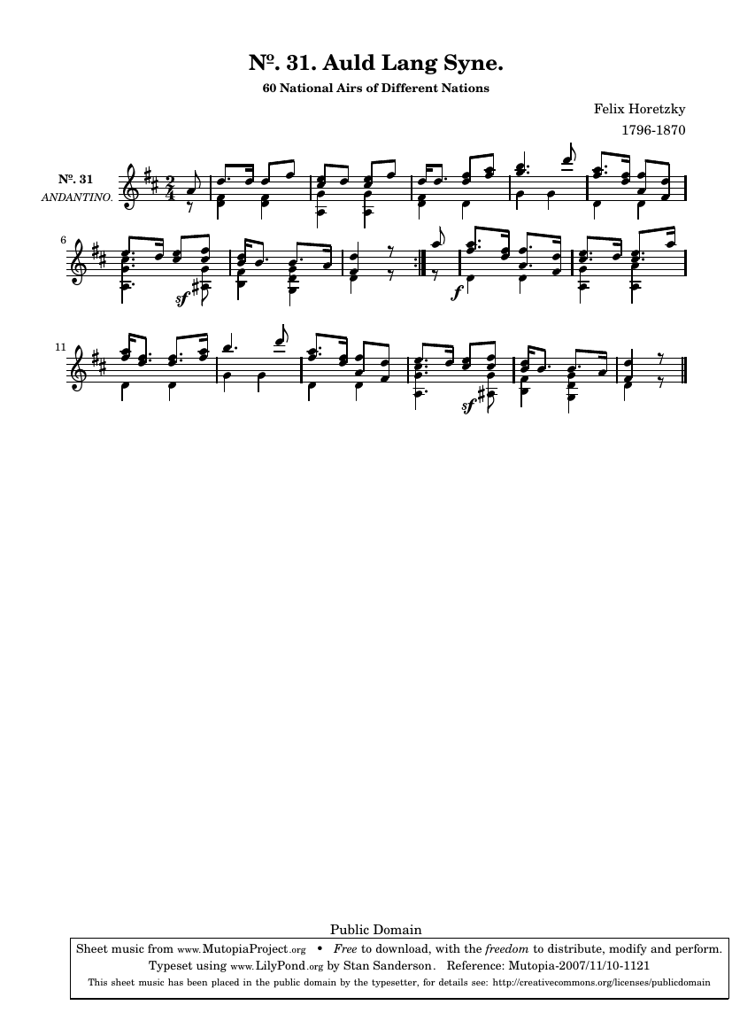 Auld Lang Syne (переложение для гитары)