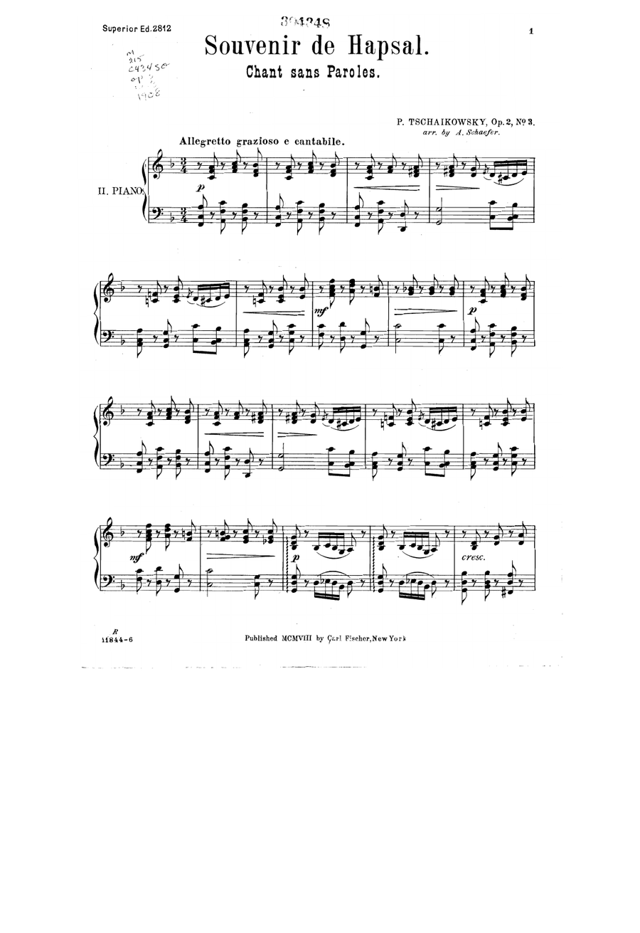 «Воспоминание о Гапсале», Op. 2