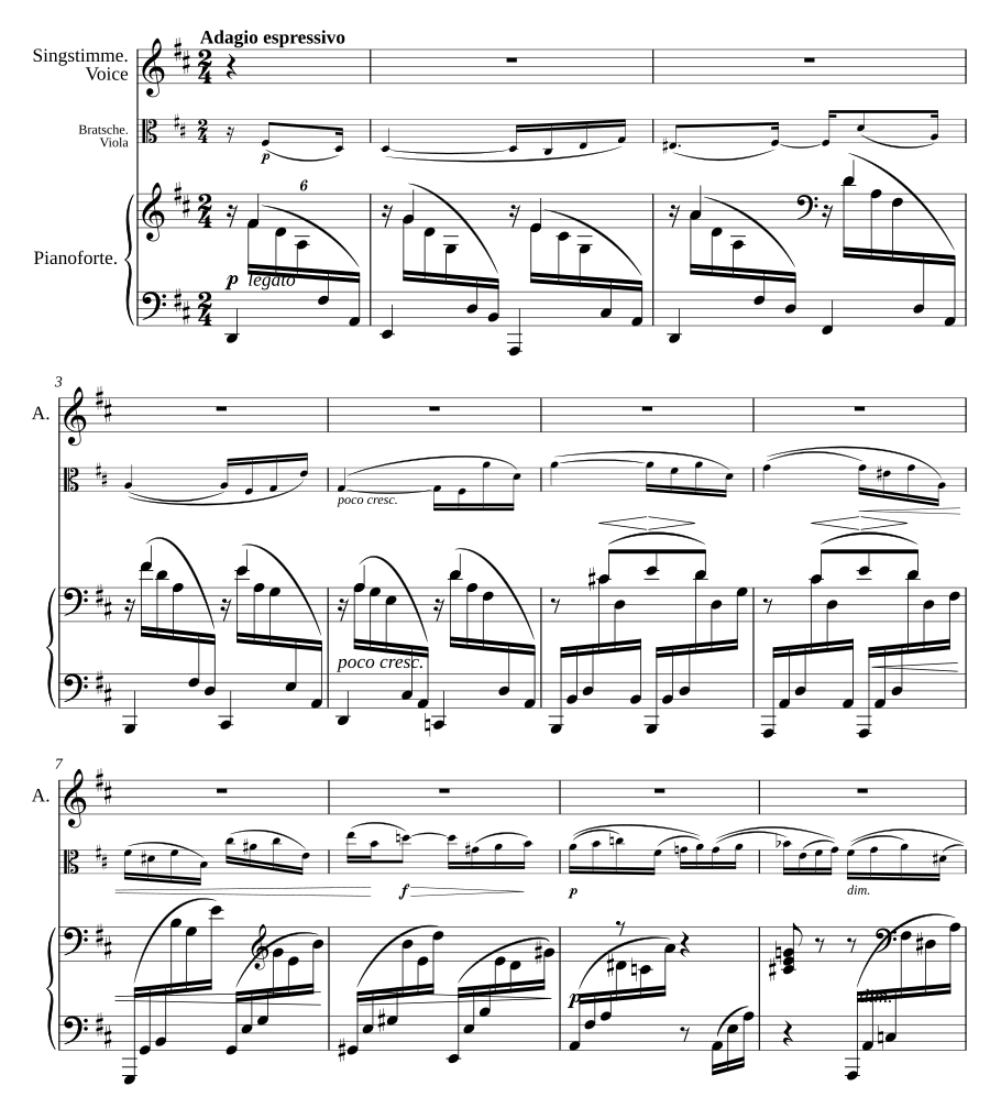 Утолённая тоска (Gestillte Sehnsucht). 2 песни, соч. 91