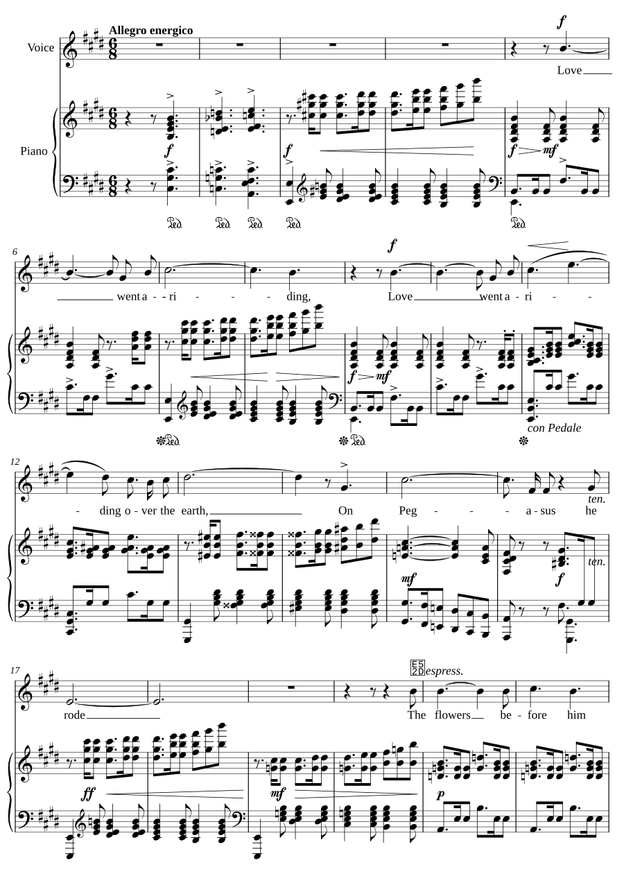 Любовь проскакала верхом (Love went a-riding, H.114)