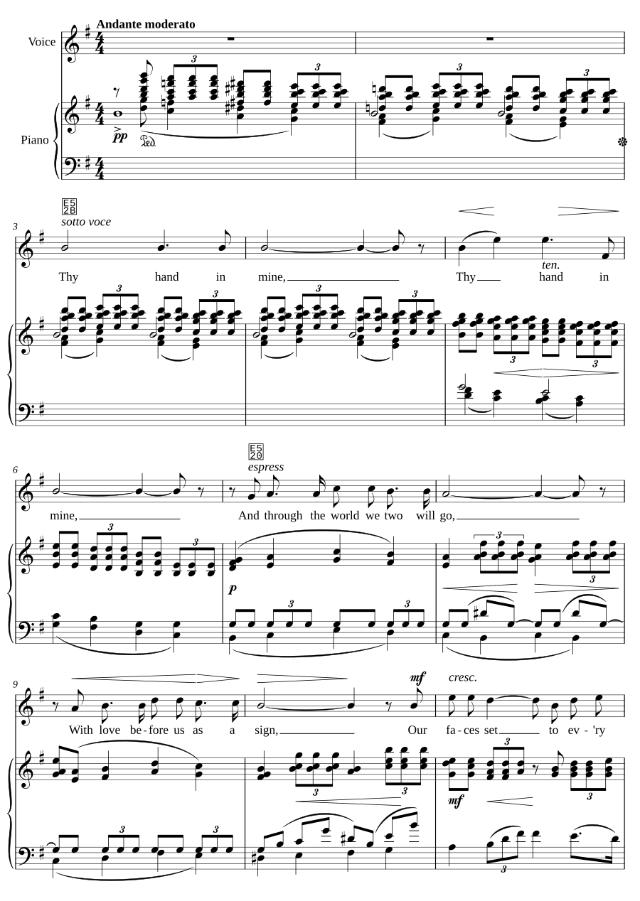 Твоя рука в моей (Thy Hand in Mine, H.124)