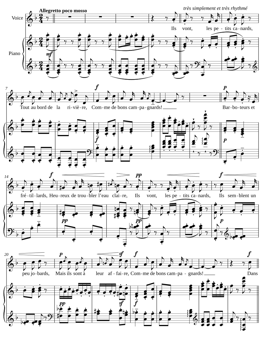 Вилланель об утятах (Villanelle des petits canards)