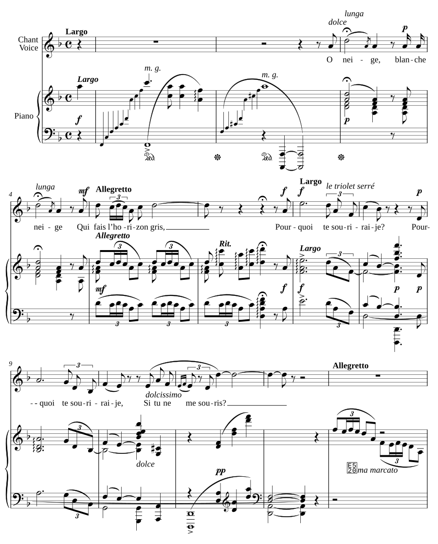 Снежная песня (Chanson de neige)