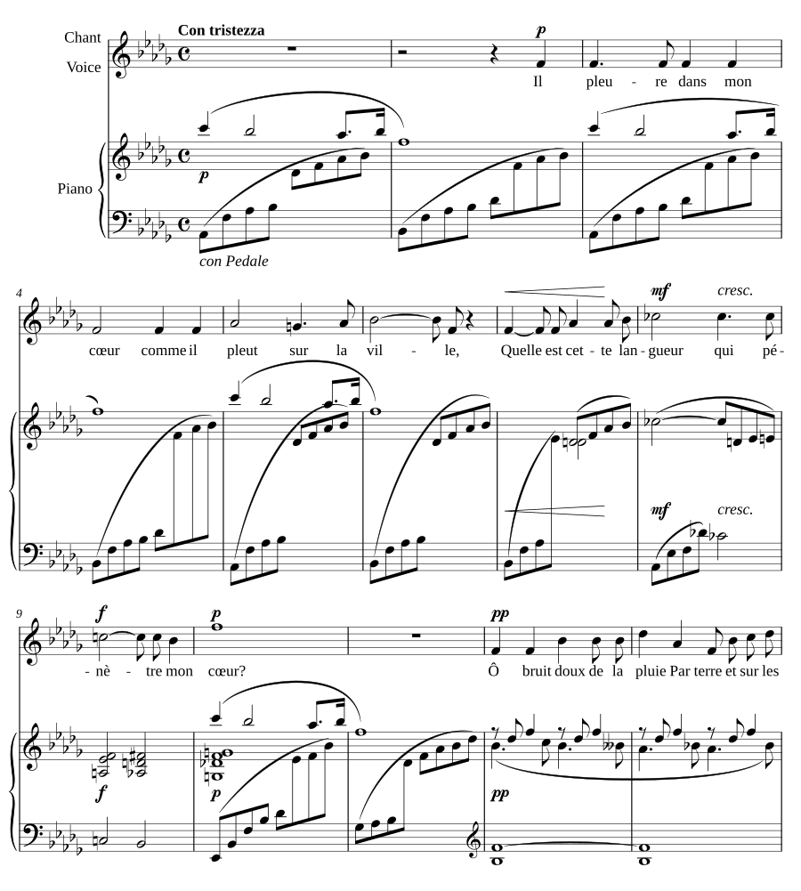 Плачет в сердце моём (Il pleure dans mon cœur). 2 песни, RT V/16