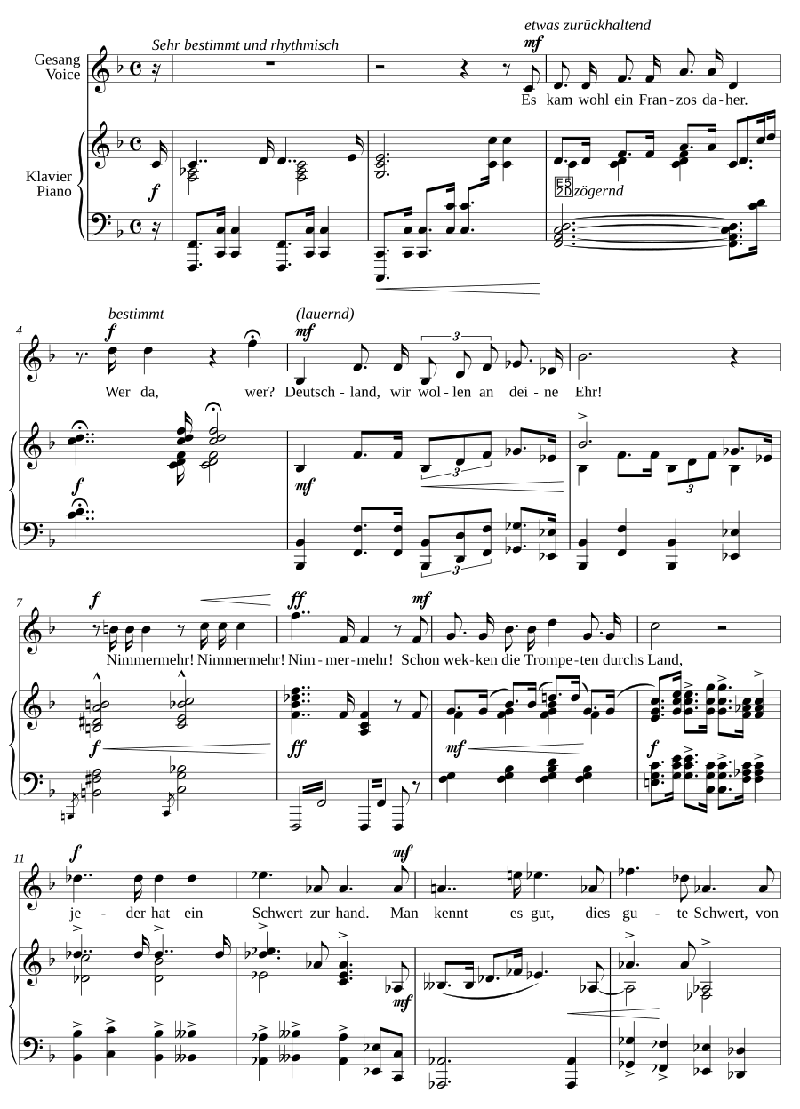 Песня всадника (Reiterlied). 2 военные песни
