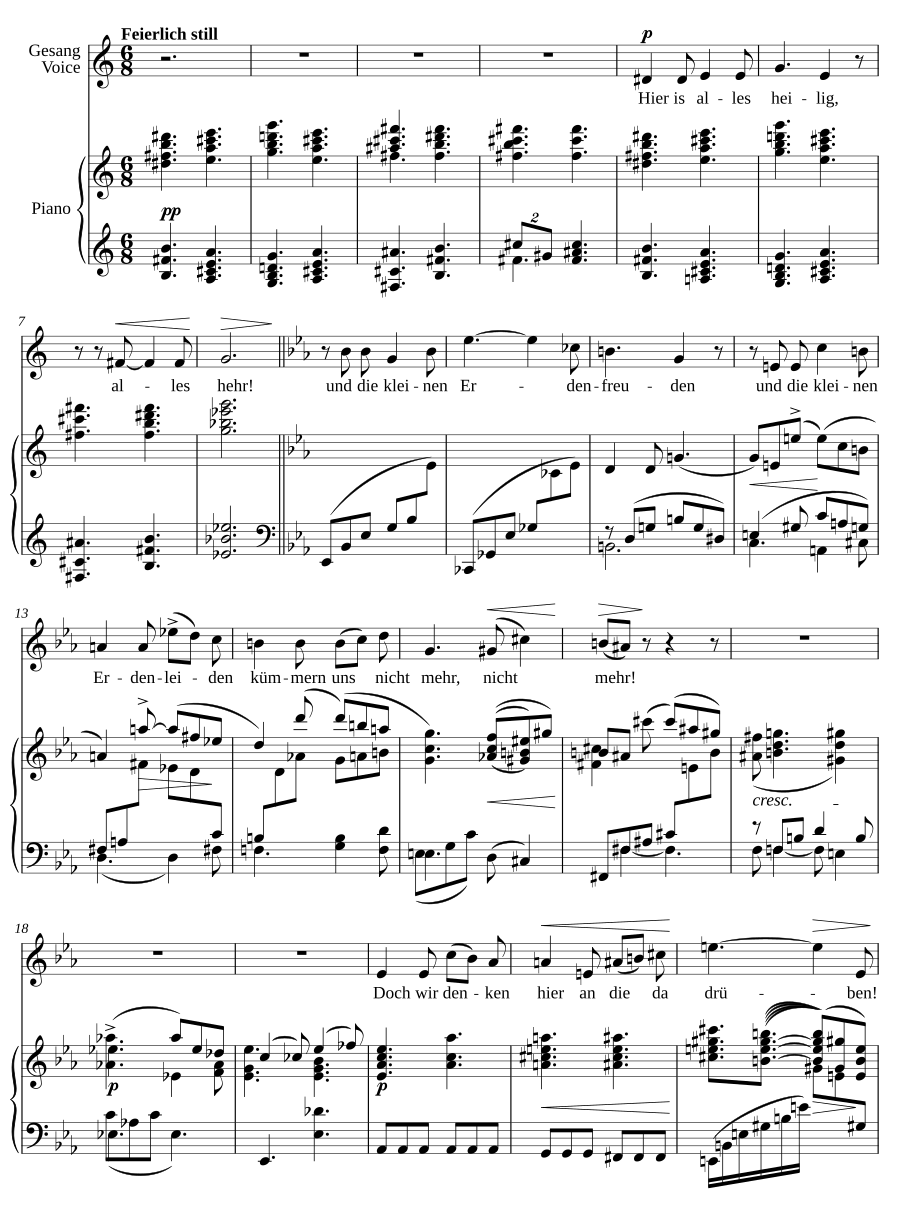 Голос блаженного духа (Stimme eines seligen Geistes). 2 песни, соч. 19