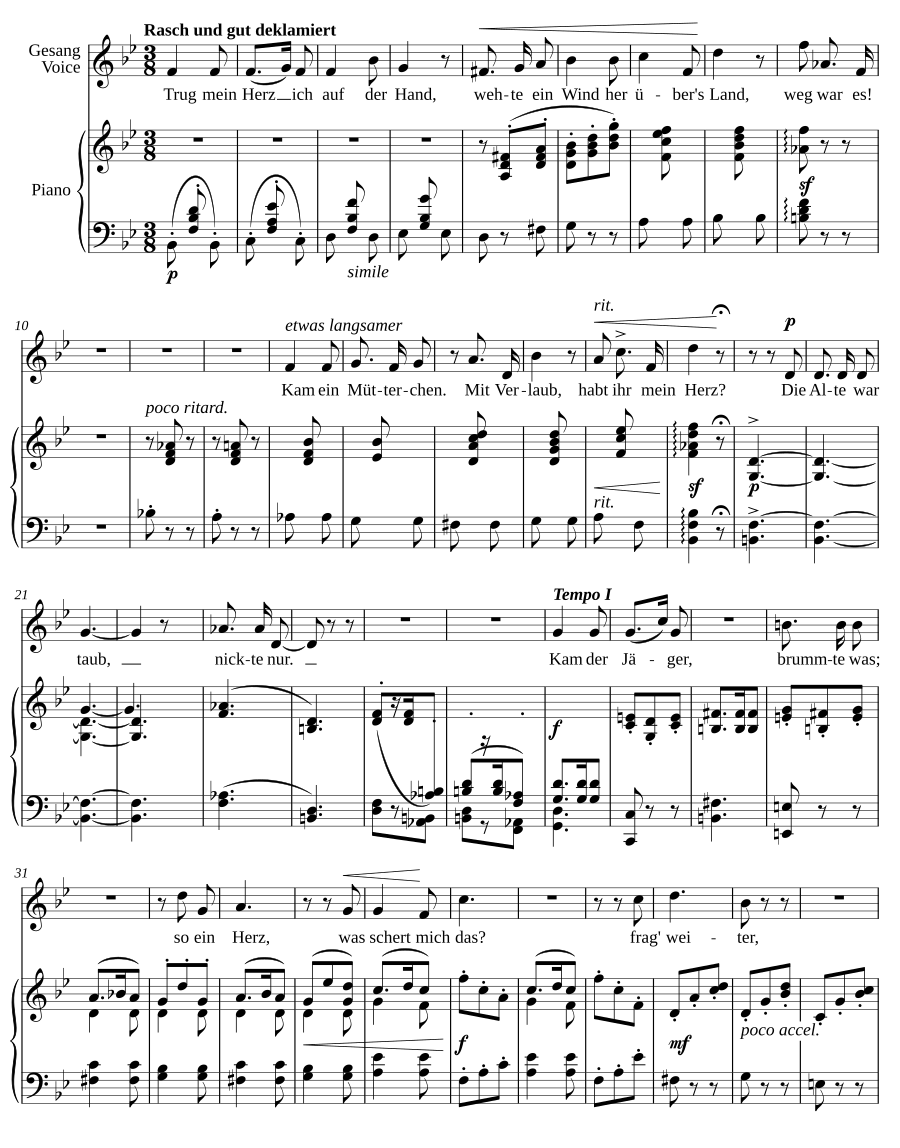 Сострадательная девушка (Das mitleidige Mädel). 2 песни, соч. 8