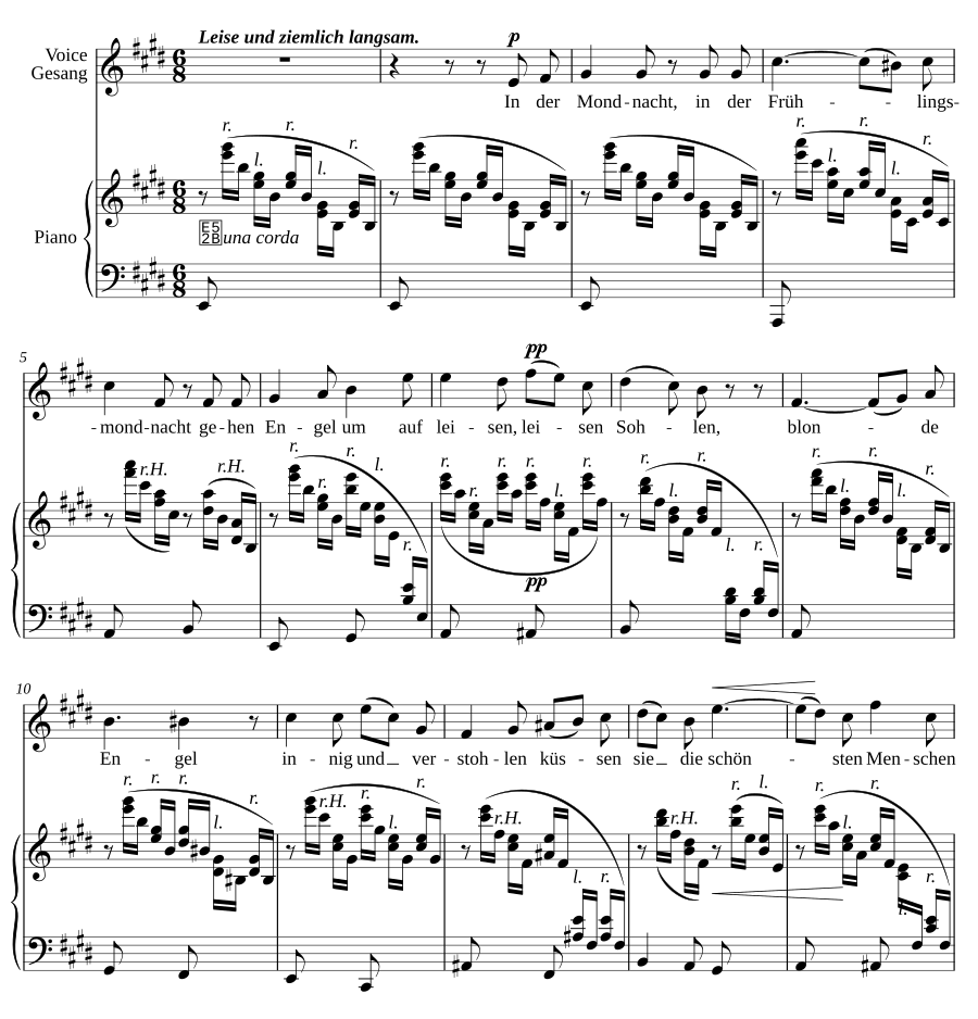 В лунную ночь (In der Mondnacht). 5 песен, соч. 3