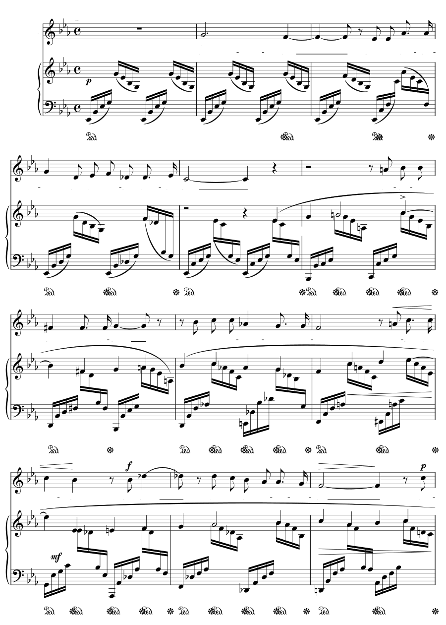 Приглушённо (En sourdine). Пять мелодий, соч. 58
