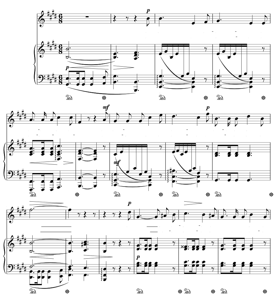 Снег растаял (Der Schnee ist zergangen). 6 песен, соч. 6