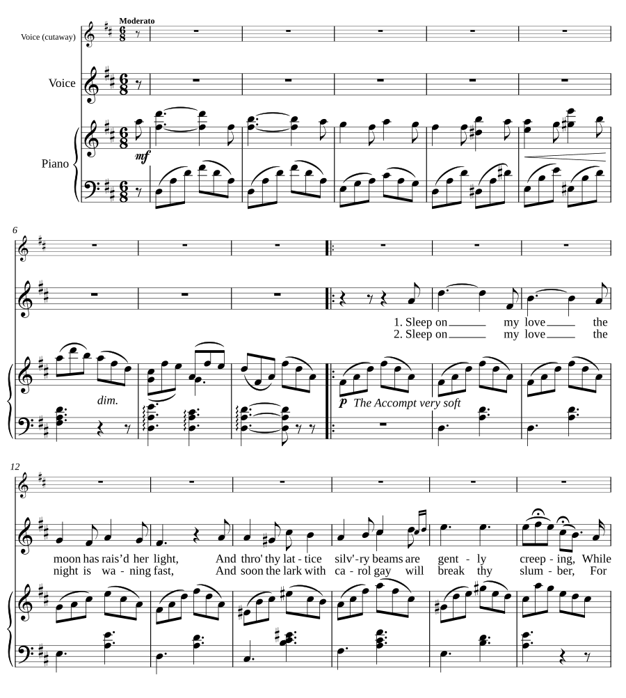 Спи и мечтай обо мне (Sleep on, and dream of me)