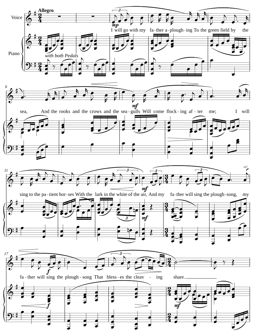 Я пойду с отцом пахать (I will go with my father a-ploughing)