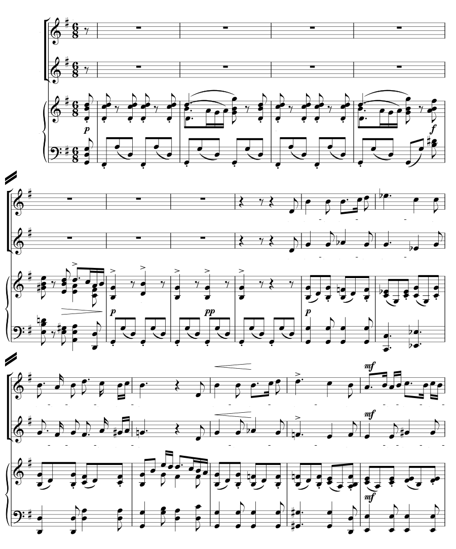 Песня соловья (Das Lied der Nachtigall). 3 дуэта, соч. 11