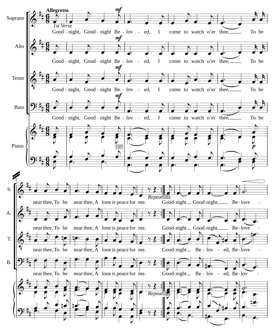 Доброй ночи, доброй ночи, любимый (Good night, good night beloved)