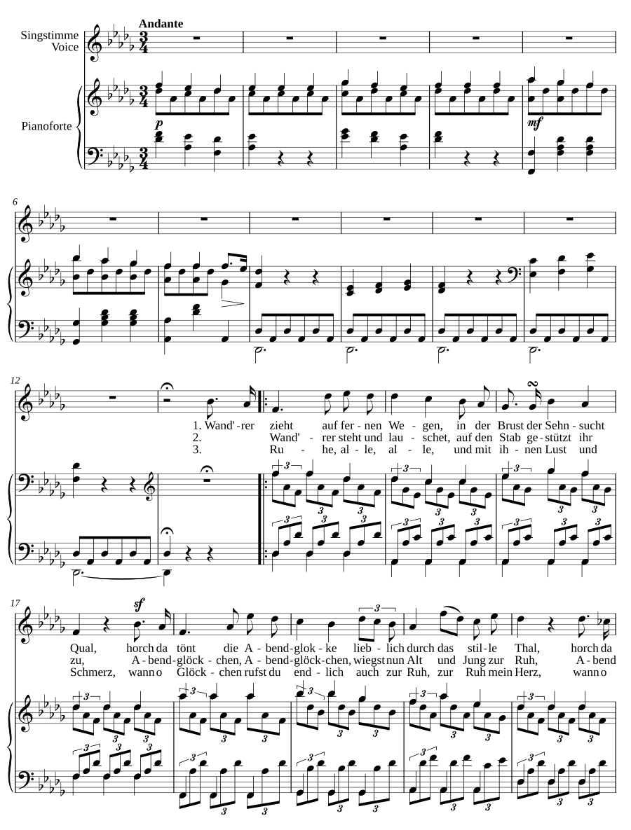 Вечерние колокола (Abendglocken). 2 песни