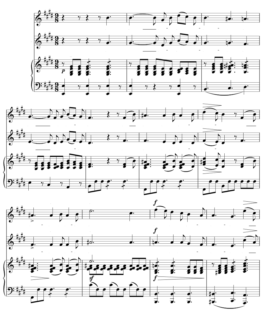 Хотел бы я, чтоб любовь моя излилась (Ich wollt’, meine Lieb’ ergösse sich, MWV J 5). 6 дуэтов, соч. 63