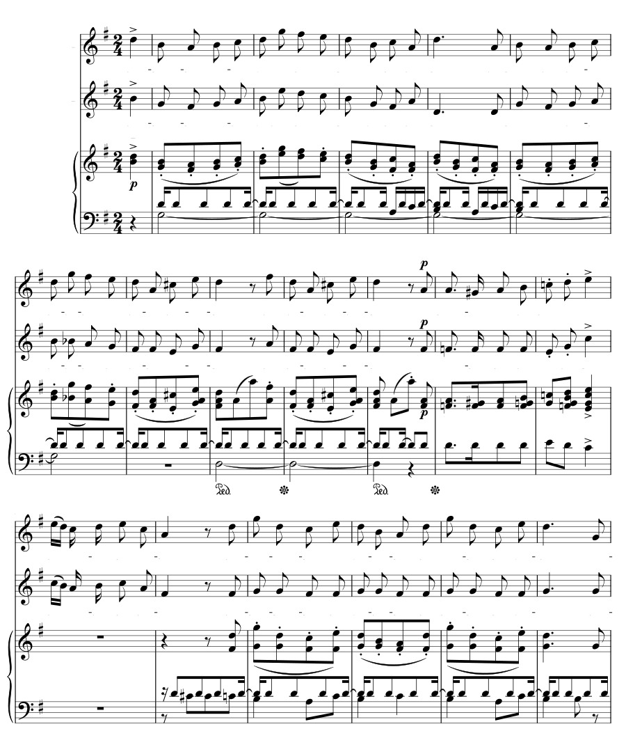 Ландыш и цветочки (Maiglöckchen und die Blümelein, MWV J 7). 6 дуэтов, соч. 63