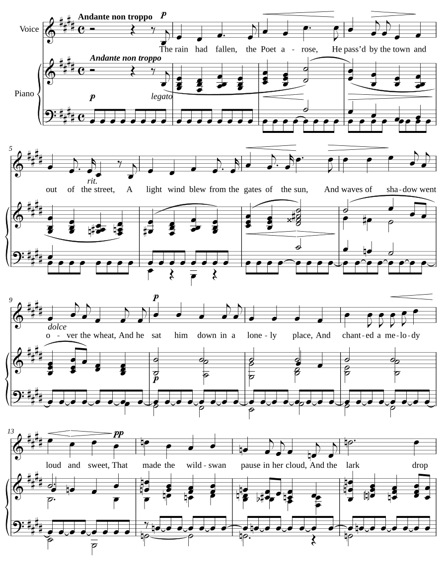 Песня поэта (The Poet‘s Song). 3 песни, соч. 12