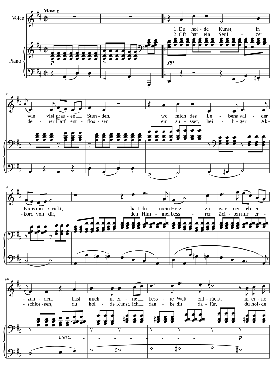 К музыке (An die Musik, D.547)