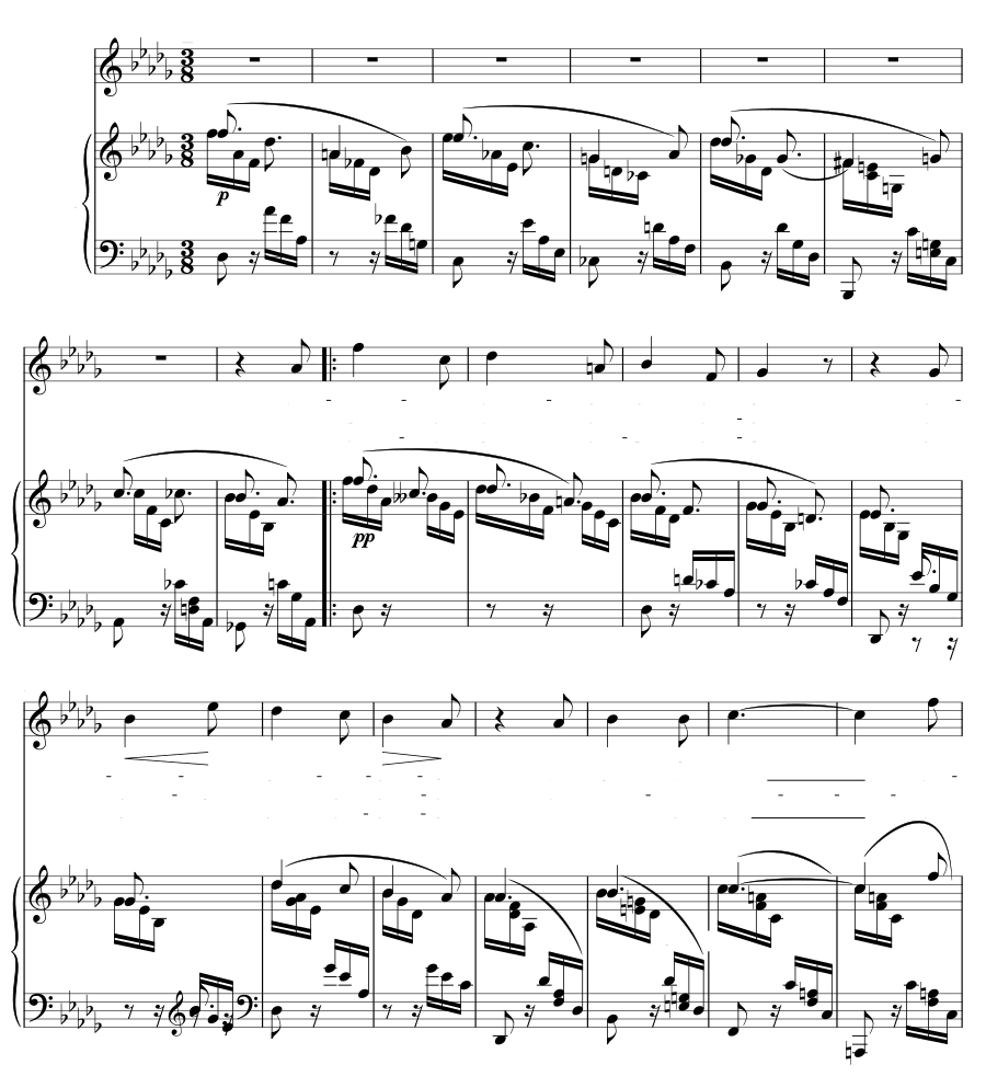 Тайный шёпот здесь и там (Geheimes Flüstern hier und dort). 6 песен, соч. 23