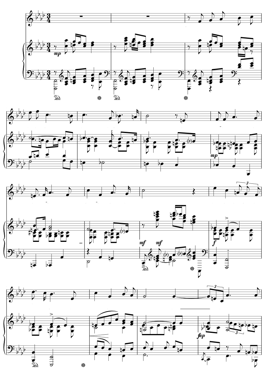 Две короткие песни (Two Short Songs). Песни