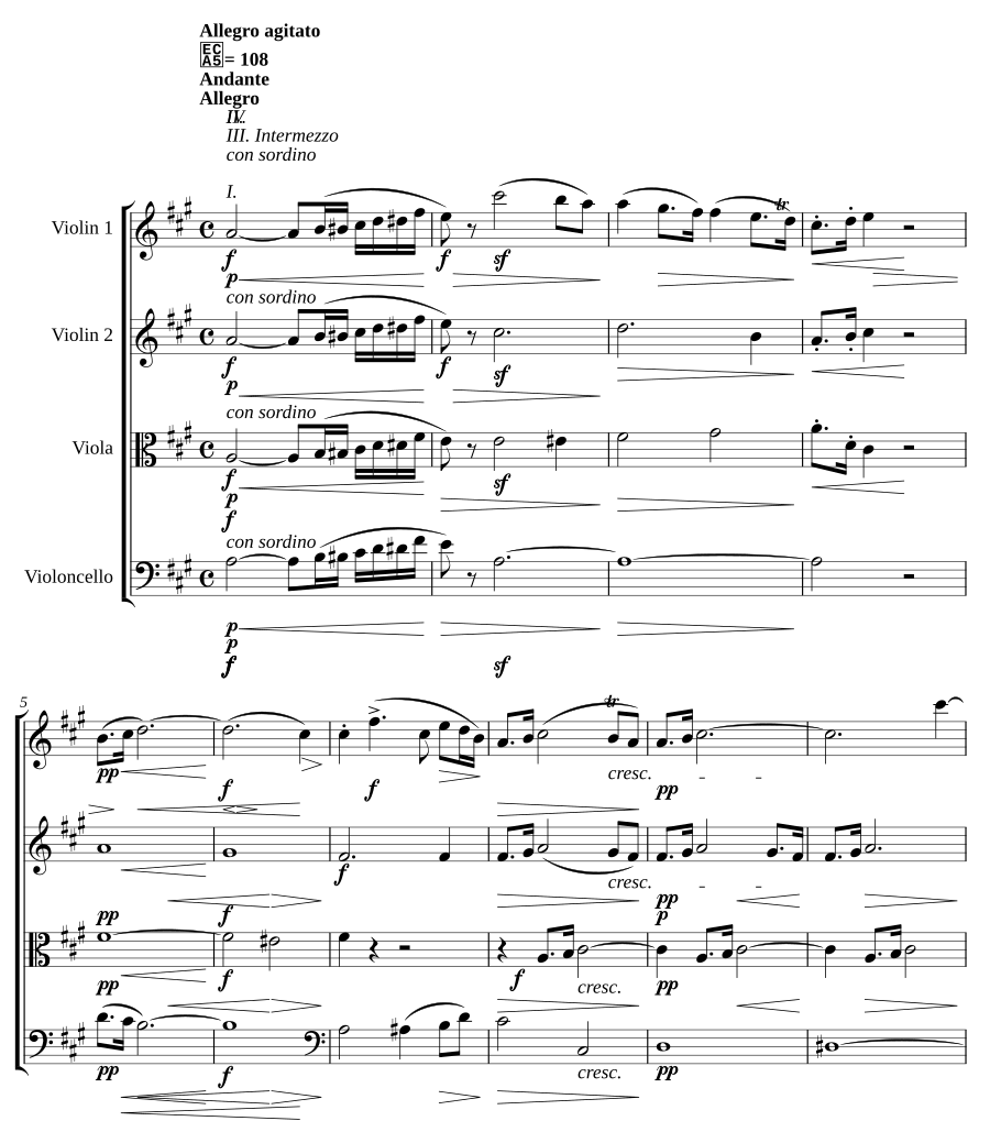 Струнный квартет ля мажор (String Quartet in A major)