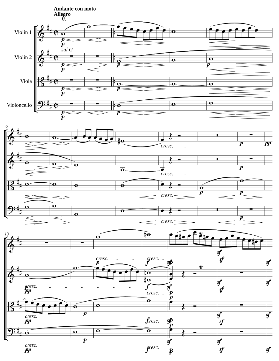 Струнный квартет № 3, соч. 18 № 3 (String Quartet No.3, Op.18 No.3)