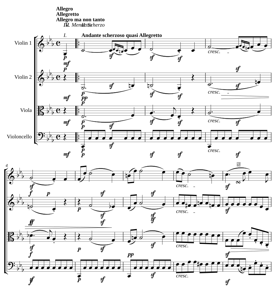 Струнный квартет № 4, соч. 18 № 4 (String Quartet No.4, Op.18 No.4)