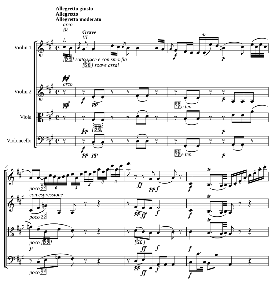 Струнный квартет ля мажор, G.213 (соч. 39) (String Quartet in A major, G.213 (Op.39))