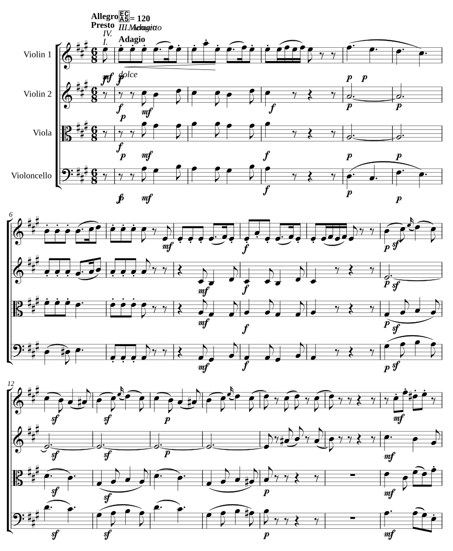 Струнный квартет ля мажор, Hob.III:24, соч. 9 № 6 (String Quartet in A major, Hob.III:24, Op.9 No.6)