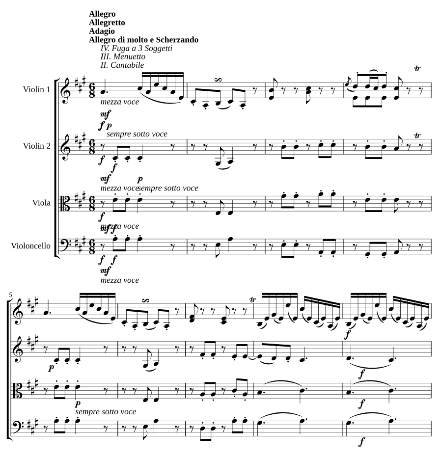 Струнный квартет ля мажор, Hob.III:36, соч. 20 № 6 (String Quartet in A major, Hob.III:36, Op.20 No.6)