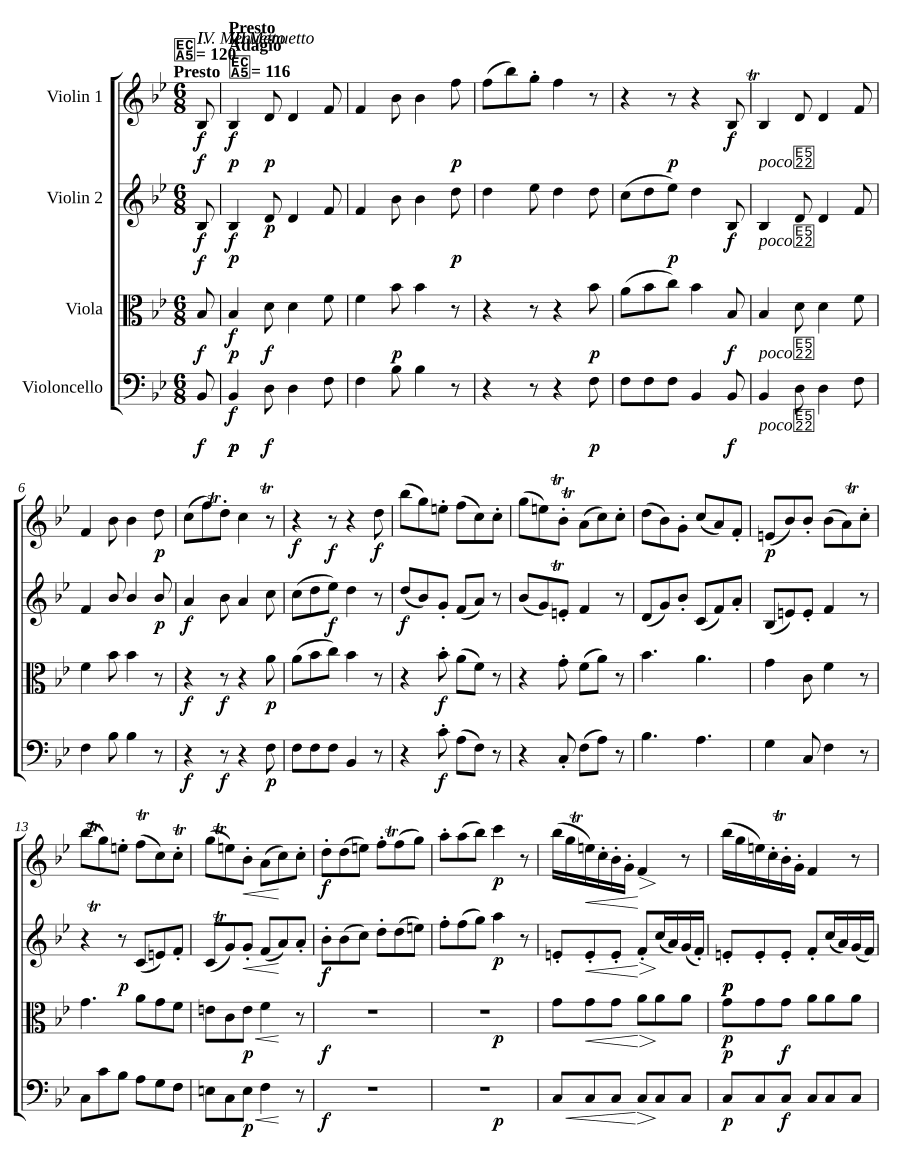 Струнный квартет си-бемоль мажор («Охота»), Hob. III:1, соч. 1 № 1 (String Quartet in B-flat major (“La Chasse”), Hob. III:1, Op.1 No.1)