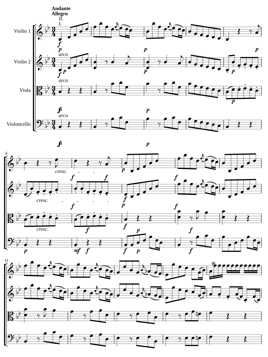 Струнный квартет си-бемоль мажор, Hob.III:5, соч. 1 № 5 (String Quartet in B-flat major, Hob.III:5, Op.1 No.5)