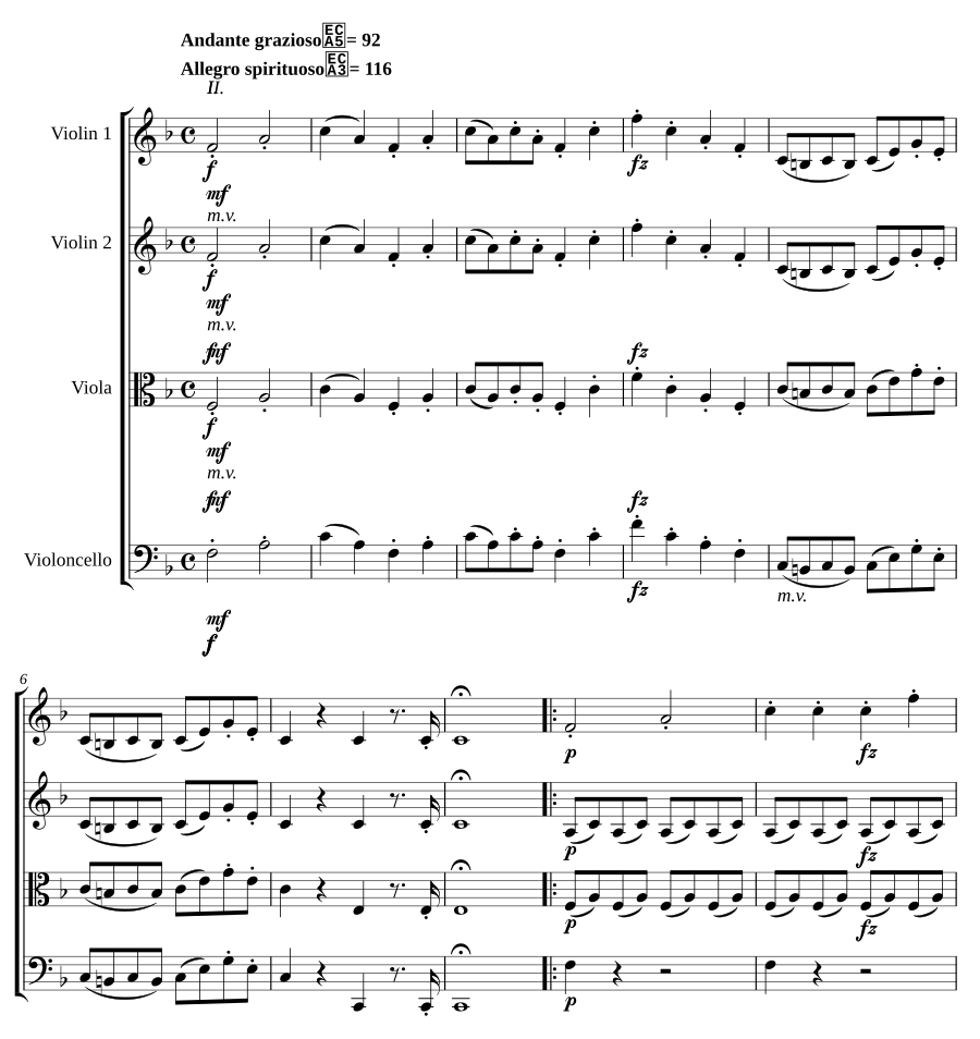 Струнный квартет фа мажор, Hob.III:73, соч. 74 № 2 (String Quartet in F major, Hob.III:73, Op.74 No.2)