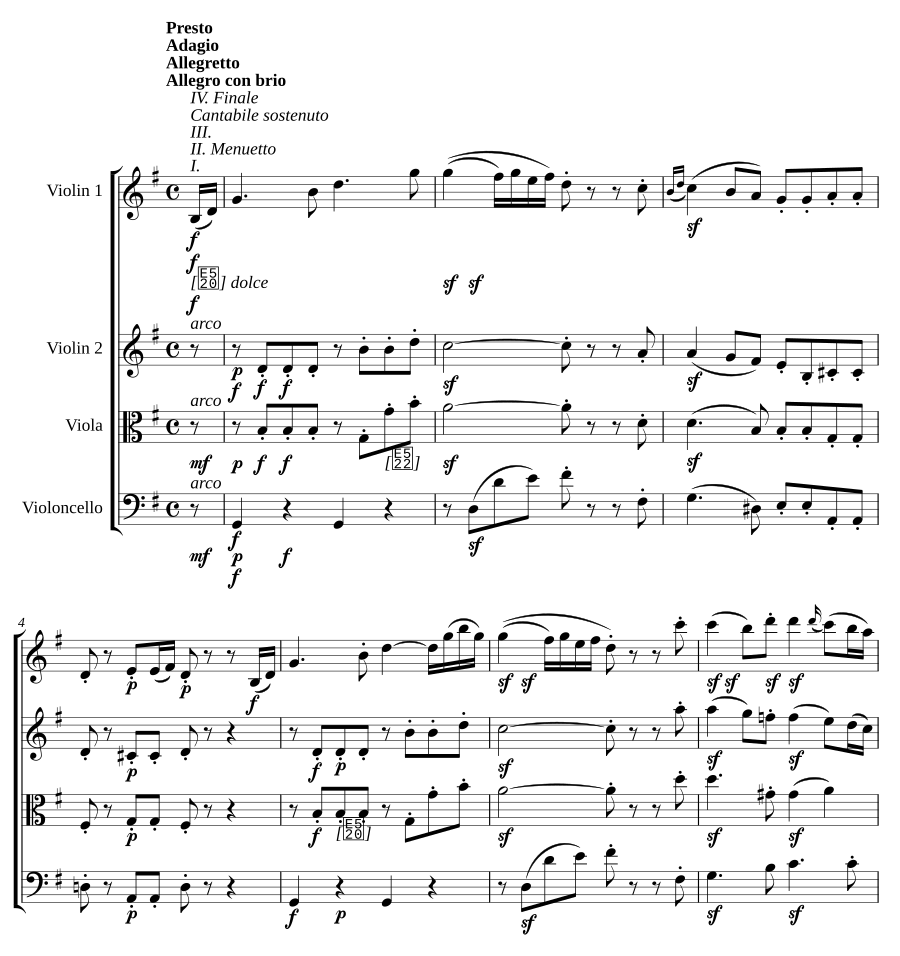 Струнный квартет соль мажор, Hob.III:66, соч. 64, № 4 (String Quartet in G major, Hob.III:66, Op.64, No.4)