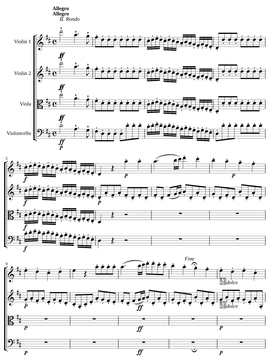 Струнный квартет № 9 ре мажор (String Quartet No.9 in D major)