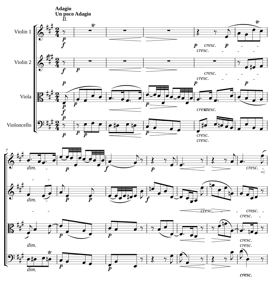 Струнный квартет ля мажор (String Quartet in A Major)