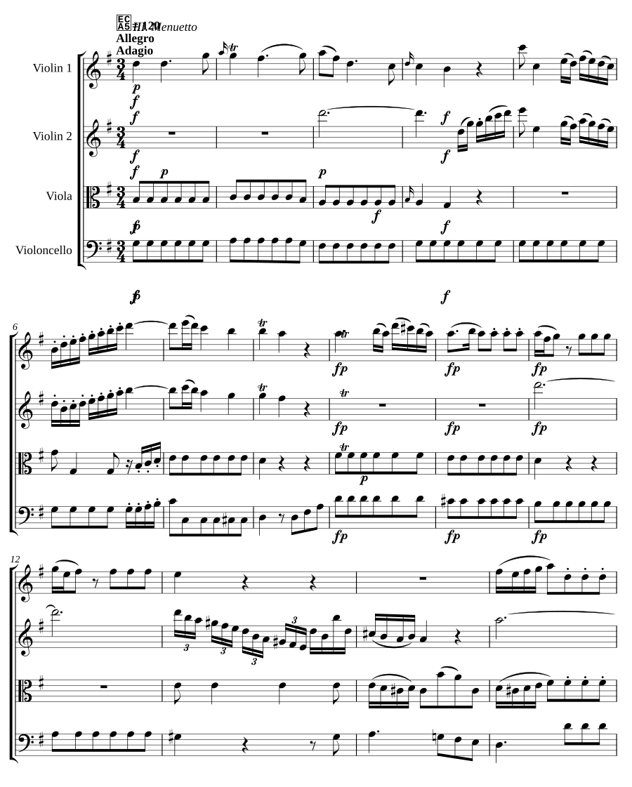 Струнный квартет № 1 соль мажор, K.80/73f (String Quartet No.1 in G major, K.80/73f)