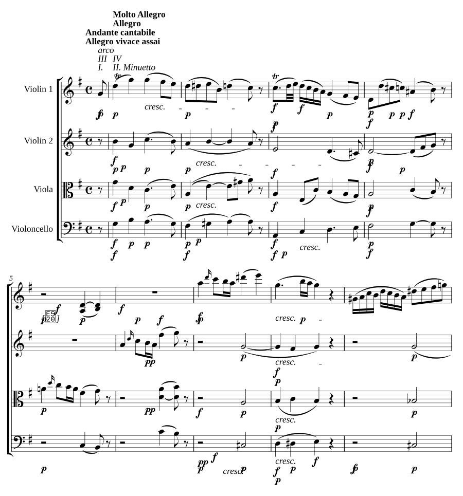 Струнный квартет № 14 соль мажор, K.387 (соч. 10, № 1) (String Quartet No.14 in G major, K.387 (Op. 10, No. 1))