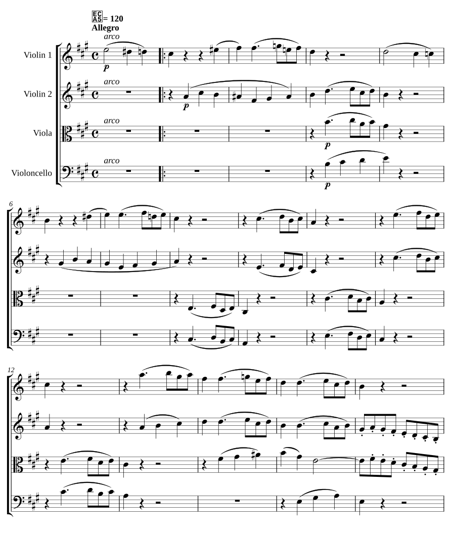 Струнный квартет № 18 ля мажор, K.464 (соч. 10, № 5) (String Quartet No.18 in A major, K.464 (Op. 10, No. 5)) [4]