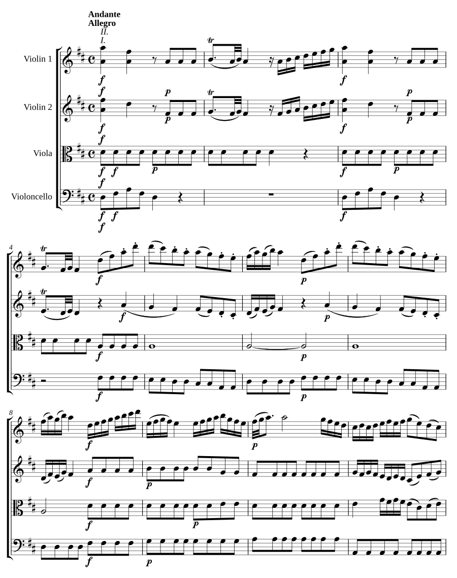 Струнный квартет № 2 ре мажор, K.155/134a (String Quartet No.2 in D major, K.155/134a)