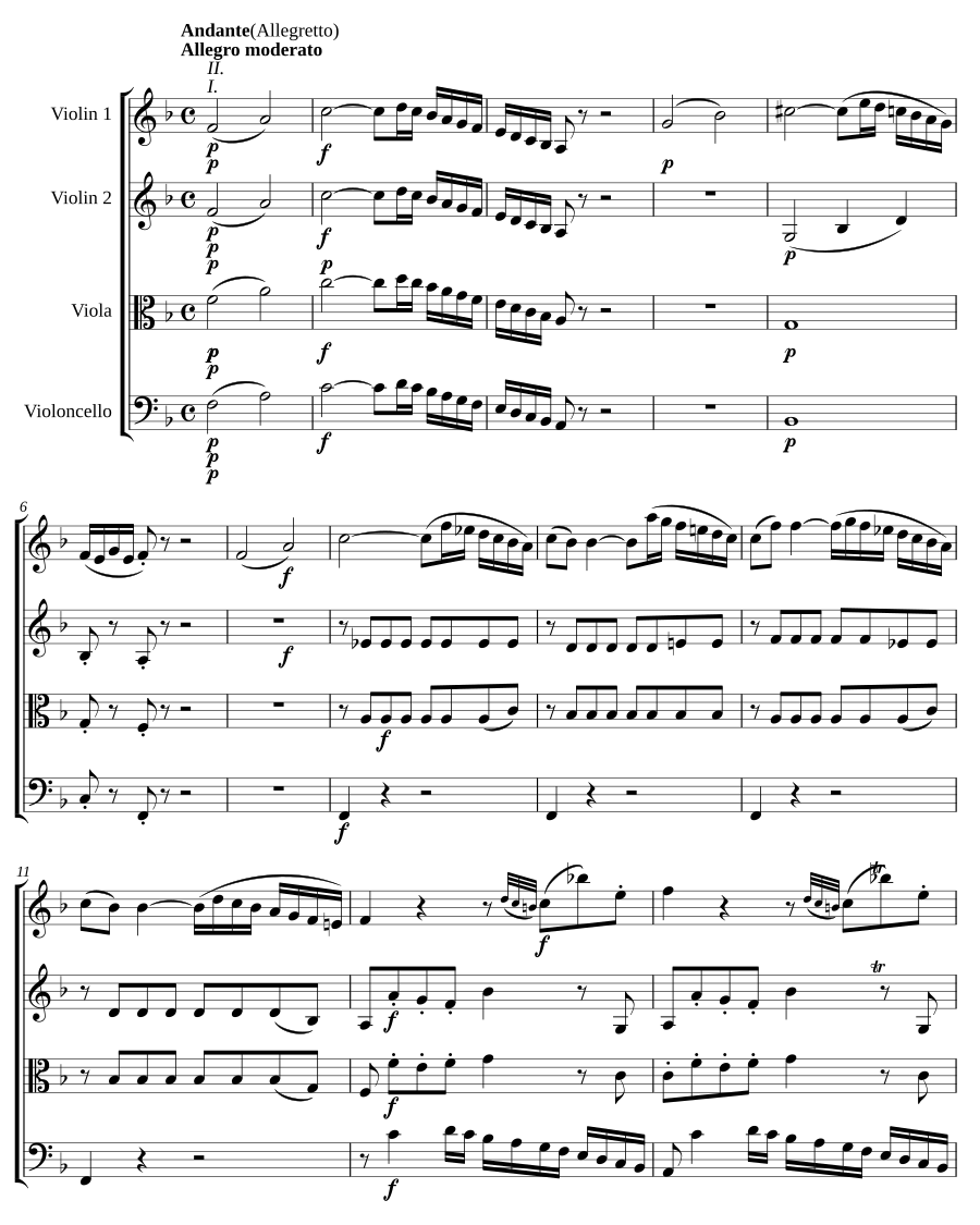 Струнный квартет № 23 фа мажор, K.590 (String Quartet No.23 in F major, K.590)