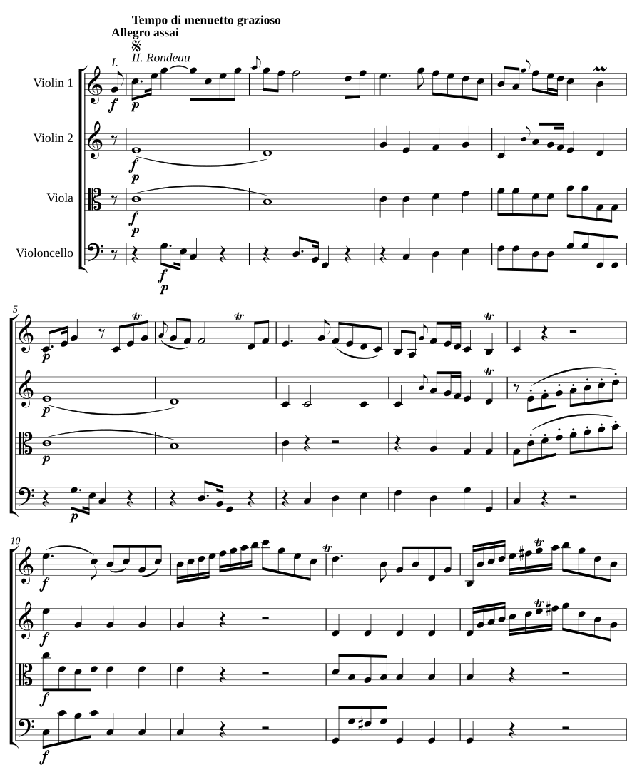 Струнный квартет до мажор, соч. 1 № 1 (String Quartet in C major, Op.1 No.1)