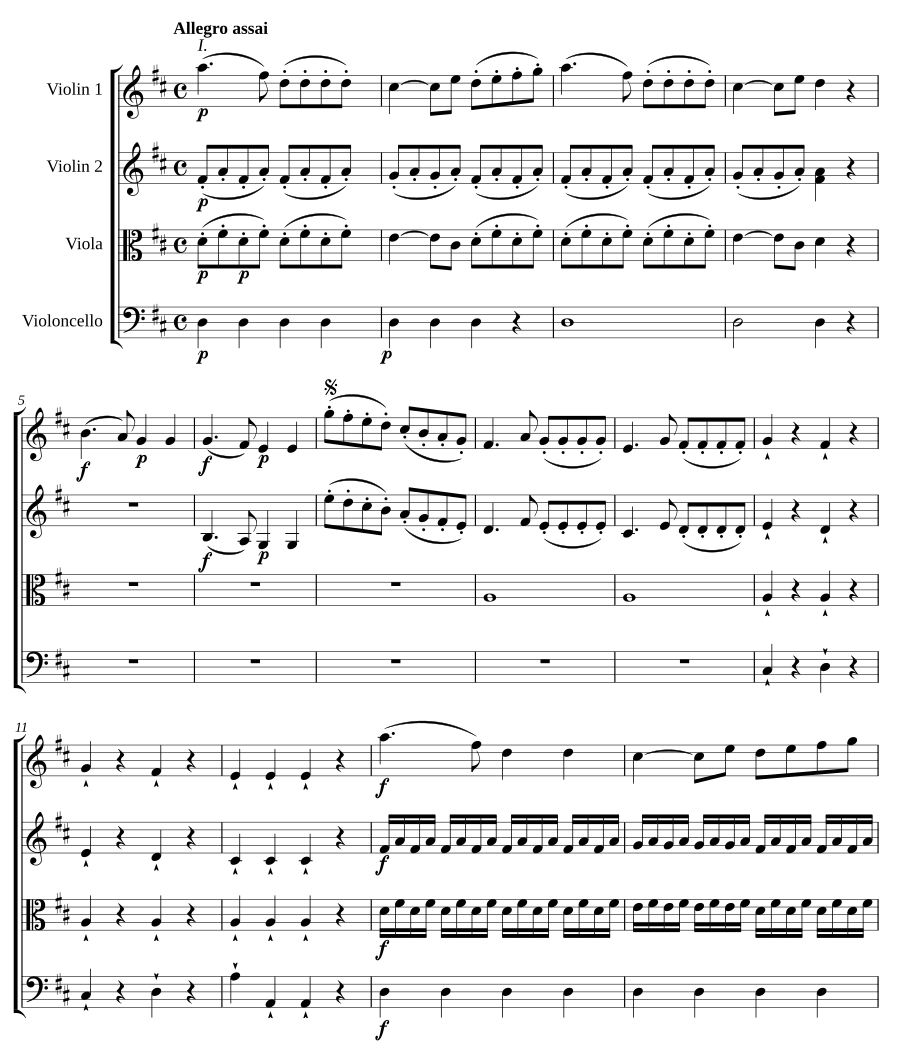 Струнный квартет ре мажор, соч. 1 № 6 (String Quartet in D major, Op.1 No.6)