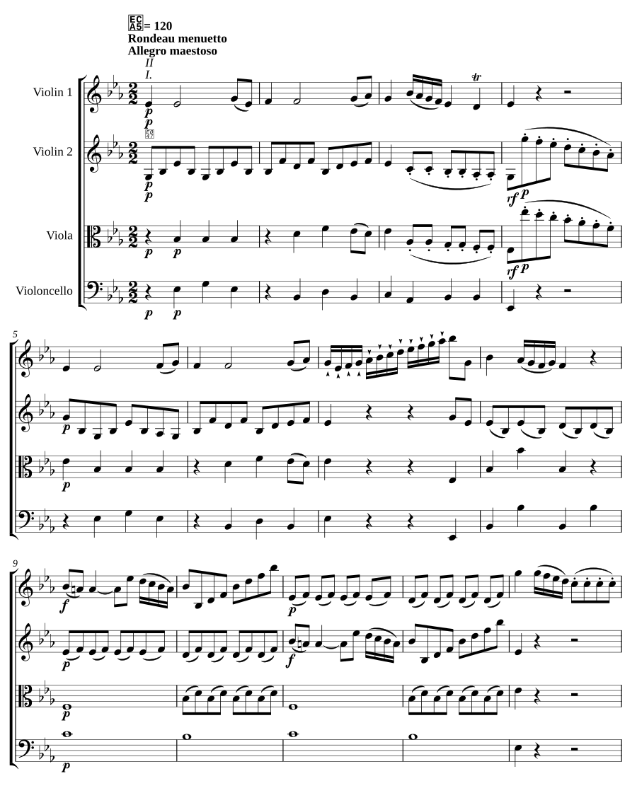 Струнный квартет ми-бемоль мажор, соч. 1 № 2 (String Quartet in E-flat major, Op.1 No.2)